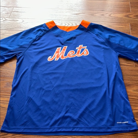 Mets New York MLB Baseball Coolbase Pullover Jersey Majestic‎ Athletic Shirt XL - Picture 1 of 8